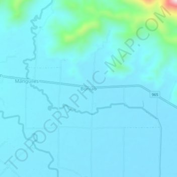Mapa topográfico Boniao, altitud, relieve