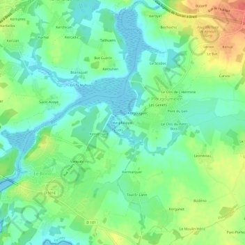 Mapa topográfico Kerphilippe, altitud, relieve