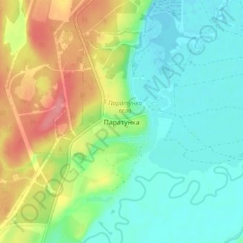 Mapa topográfico Паратунка, altitud, relieve