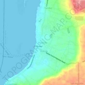 Mapa topográfico Miranda, altitud, relieve