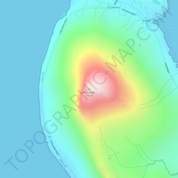 Mapa topográfico Malinsfjall, altitud, relieve