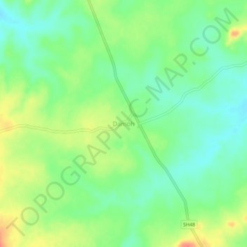 Mapa topográfico Damoh, altitud, relieve
