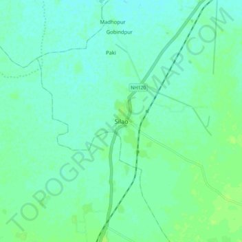 Mapa topográfico Silao, altitud, relieve