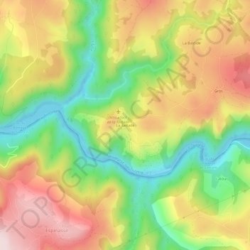 Mapa topográfico La Taillade, altitud, relieve