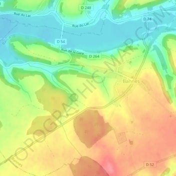 Mapa topográfico Moront, altitud, relieve