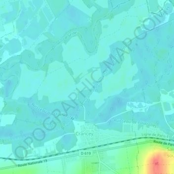 Mapa topográfico Les Hachettes, altitud, relieve