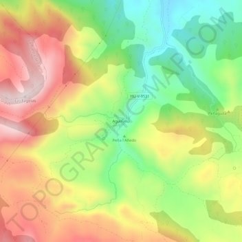 Mapa topográfico Aguinaliu, altitud, relieve
