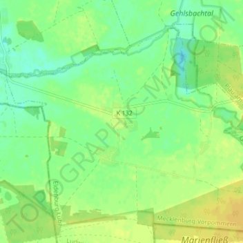 Mapa topográfico Darß, altitud, relieve