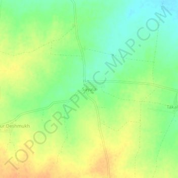 Mapa topográfico Sayala, altitud, relieve