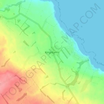 Mapa topográfico Kingsbarns, altitud, relieve