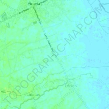 Mapa topográfico Cruz, altitud, relieve