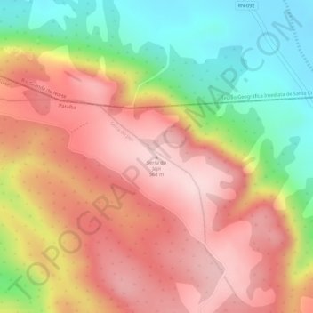 Mapa topográfico Serra do Japi, altitud, relieve