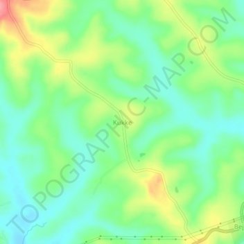 Mapa topográfico Kukke, altitud, relieve