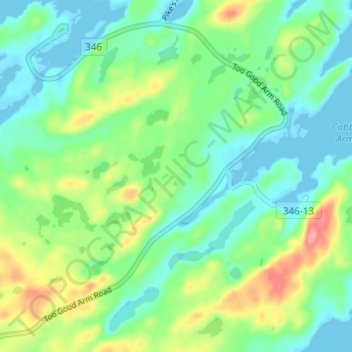 Mapa topográfico Herring Neck, altitud, relieve