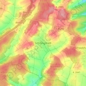 Mapa topográfico Schillingstadt, altitud, relieve