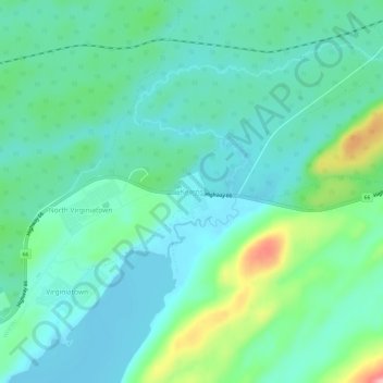 Mapa topográfico Kearns, altitud, relieve
