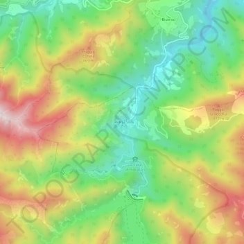 Mapa topográfico Ridracoli, altitud, relieve