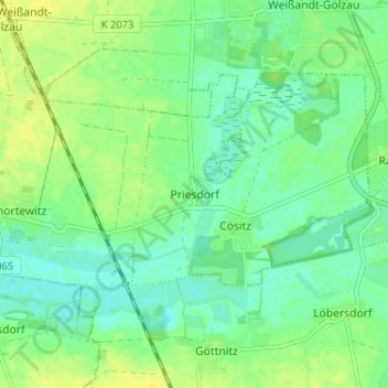 Mapa topográfico Priesdorf, altitud, relieve