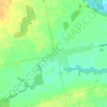 Mapa topográfico Springford, altitud, relieve