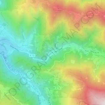 Mapa topográfico Ys, altitud, relieve