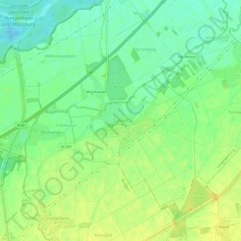 Mapa topográfico Zustorf, altitud, relieve