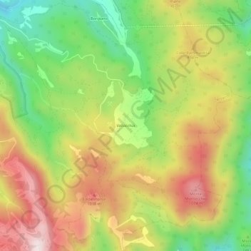 Mapa topográfico Vallocchia, altitud, relieve