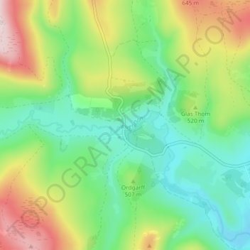 Mapa topográfico Cock Bridge, altitud, relieve