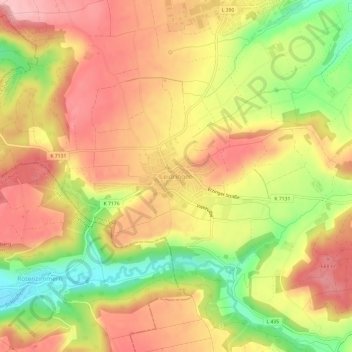 Mapa topográfico Leidringen, altitud, relieve