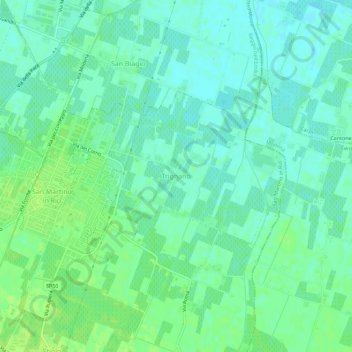 Mapa topográfico Trignano, altitud, relieve