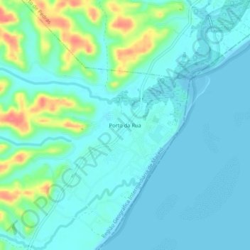 Mapa topográfico Porto da Rua, altitud, relieve
