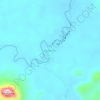 Mapa topográfico Sukaraja, altitud, relieve