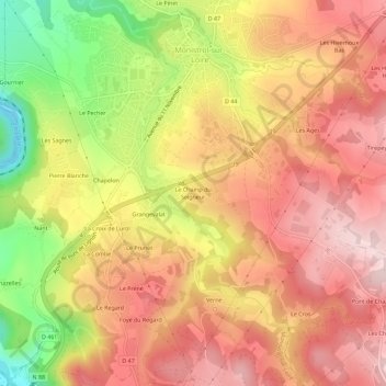 Mapa topográfico Le Champ du Seigneur, altitud, relieve