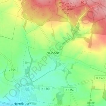 Mapa topográfico Neindorf, altitud, relieve