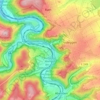 Mapa topográfico Brück, altitud, relieve