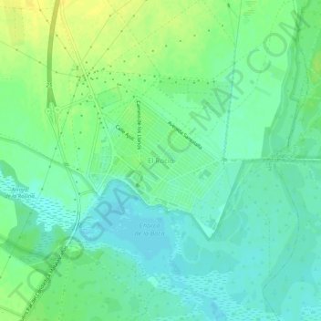 Mapa topográfico El Rocío, altitud, relieve