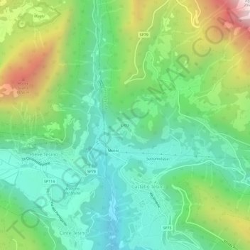 Mapa topográfico Lissa, altitud, relieve