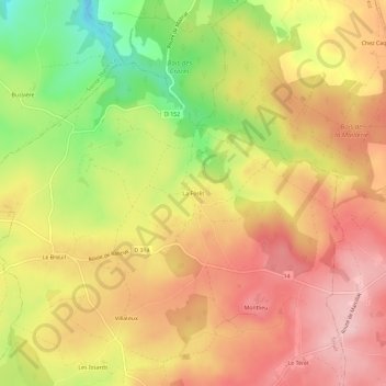Mapa topográfico La Forêt, altitud, relieve