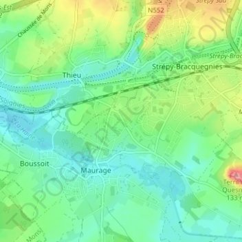 Mapa topográfico Saint-Jean, altitud, relieve