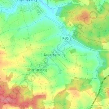 Mapa topográfico Untersanding, altitud, relieve