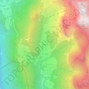 Mapa topográfico Le Bois, altitud, relieve
