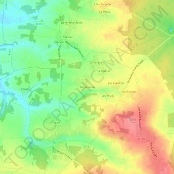 Mapa topográfico Tartassonne, altitud, relieve