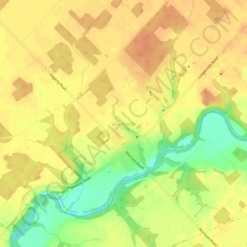 Mapa topográfico Wardsville, altitud, relieve