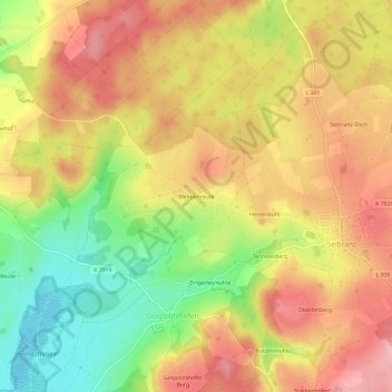 Mapa topográfico Wengenreute, altitud, relieve