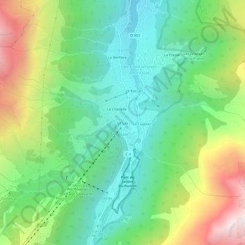 Mapa topográfico Le Lay, altitud, relieve