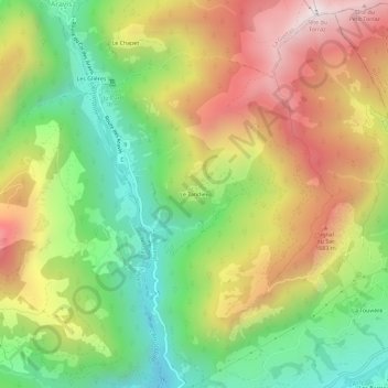 Mapa topográfico Le Tandieu, altitud, relieve