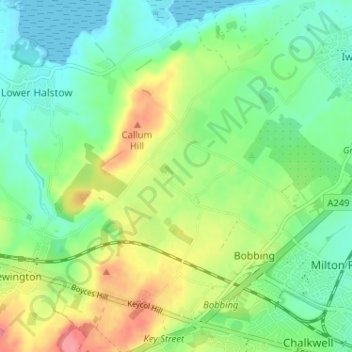 Mapa topográfico Great Norwood, altitud, relieve
