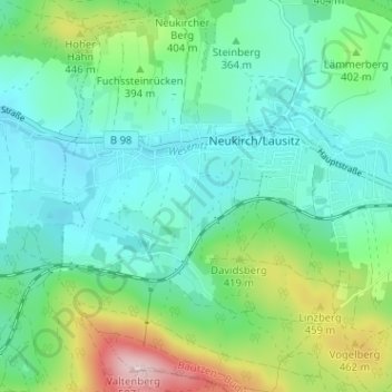 Mapa topográfico Viehbig, altitud, relieve