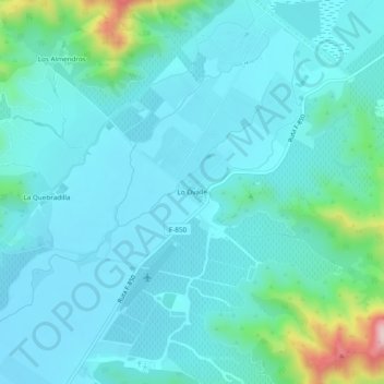 Mapa topográfico Lo Ovalle, altitud, relieve