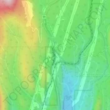 Mapa topográfico Brandywine, altitud, relieve
