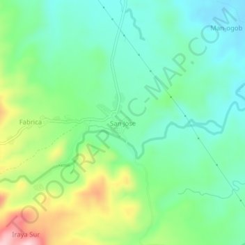 Mapa topográfico San Jose, altitud, relieve
